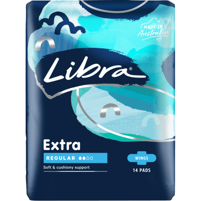 Libra Extra Regular Pads With Wings 14pk