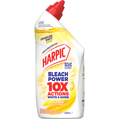 Harpic White & Shine Citrus Thick Bleach Gel 450ml
