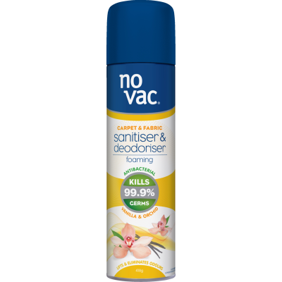 No Vac Vanilla & Orchid Foaming Carpet & Fabric Sanitiser & Deodoriser 290g
