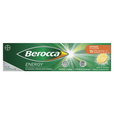 Berocca Energy Orange Flavour Effervescent Tablets 15pk