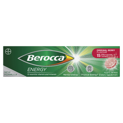 Berocca Energy Orignal Berry Flavour Effervescent Tablets 15pk