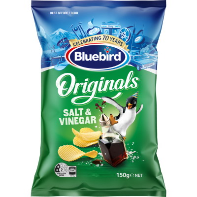 Bluebird Originals Salt & Vinegar Potato Chips 150g