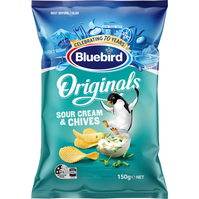 Bluebird Originals Sour Cream & Chives Potato Chips 150g