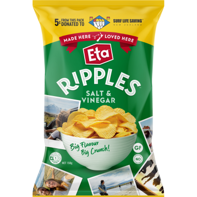 Eta Ripple Cut Salt & Vinegar Potato Chips 150g