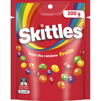 Skittles Fruits Chewy Lollies Bag 200g
