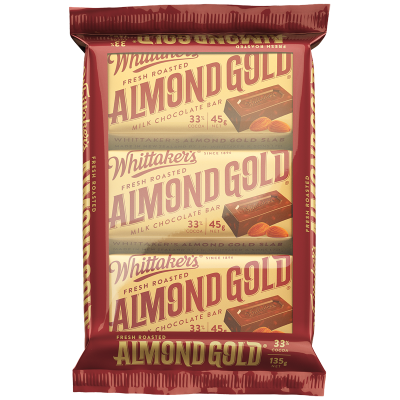 Whittaker's Almond Gold Milk Chocolate Bar 3 x 45g