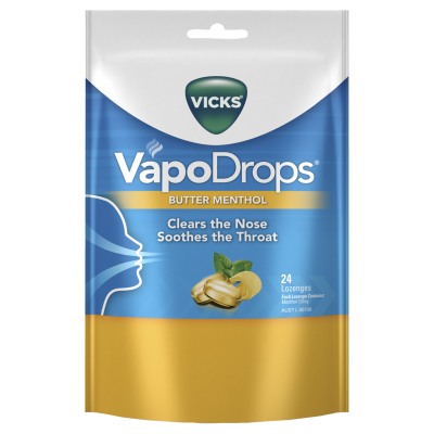 Vicks VapoDrops Butter Menthol Lozenges 24pk