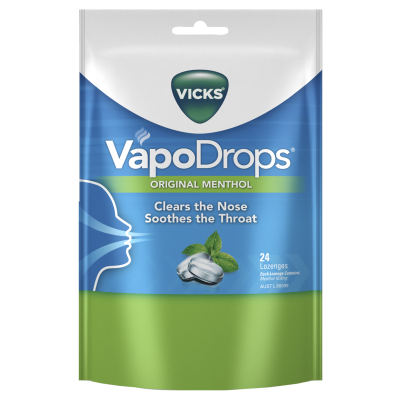 Vicks VapoDrops Original Menthol Lozenges 24pk