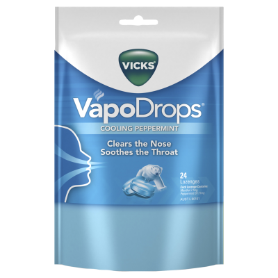 Vicks VapoDrops Cooling Peppermint Lozenges 24pk