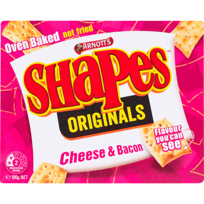 Arnott's Shapes Cheese & Bacon Crackers 180g