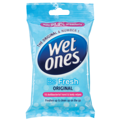 Wet Ones Be Fresh Antibacterial Hand Wipes 15pk