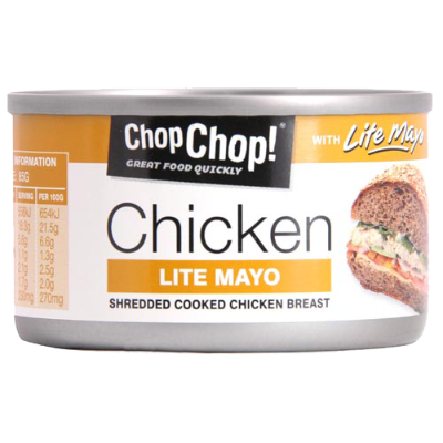 Chop Chop Lite Mayo Shredded Cooked Chicken Breast 85g