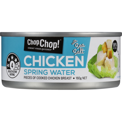 Chop Chop Springwater Pieces Of Cooked Chicken Breast 160g