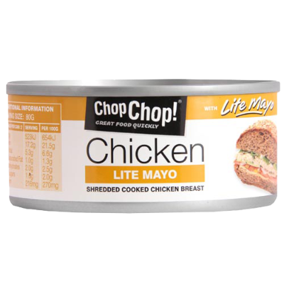 Chop Chop Lite Mayo Shredded Cooked Chicken Breast 160g