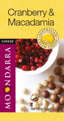 Moondarra Cheese Cranberry & Macadamia Cream Cheese 120g