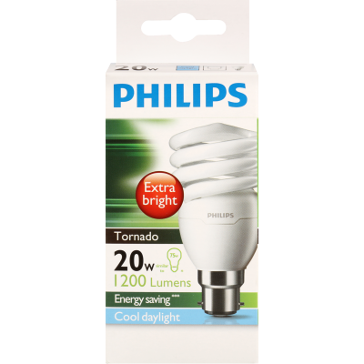 Philips Tornado 20w Cool Daylight Bayonet Bulb 1pk