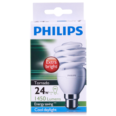 Philips Cool Daylight Tornado 24w Bayonet Bulb 1pk