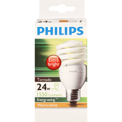 Philips Tornado 24w Warm White Screw Bulb 1pk