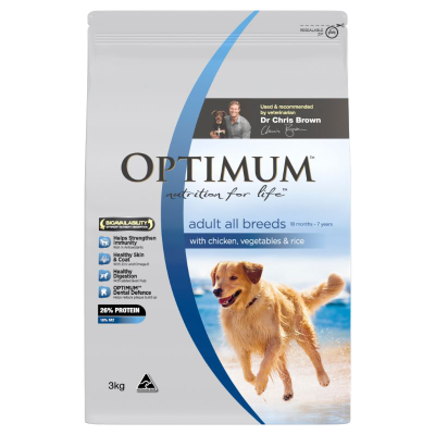 Optimum Adult Chicken Vegetables & Rice Dry Dog Food 3kg