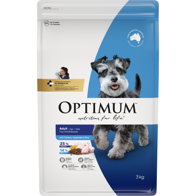 Optimum Toy/Small Breed Adult Chicken Vegetables & Rice Dry Dog Food 3kg