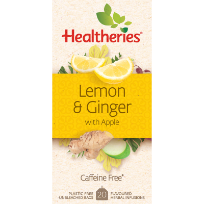 Healtheries Lemon & Ginger With Apple Tea Bags 20pk