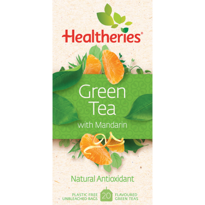 Healtheries Green Tea With Mandarin Tea Bags 20pk