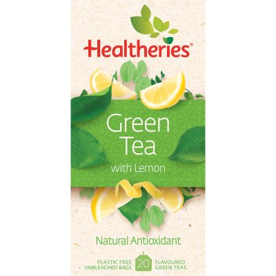 Healtheries Green Tea With Lemon Tea Bags 20pk