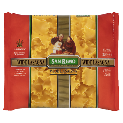 San Remo Wide Lasagne Pasta 250g