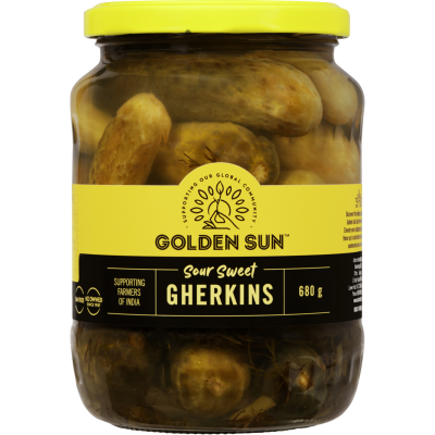 Golden Sun Sour Sweet Gherkins 680g