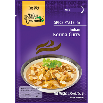 Asian Home Gourmet Indian Korma Curry Mild Spice Paste 50g