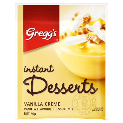 Gregg's Instant Desserts Vanilla Creme Vanilla Flavoured Dessert Mix 70g