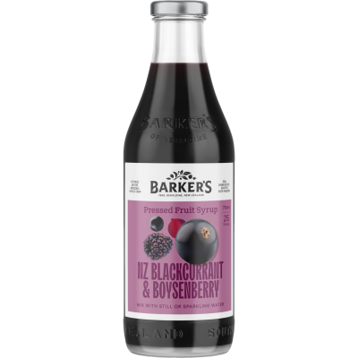 Barker's NZ Blackcurrant & Boysenberry Pressed Fruit Syrup 710ml