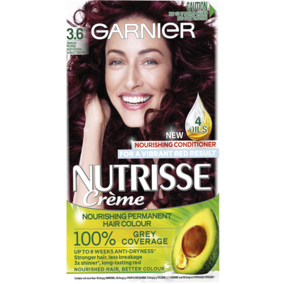 Garnier Nutrisse 3.6 Crimson Promise Deep Reddish Darkest Brown Hair Colour 1pk
