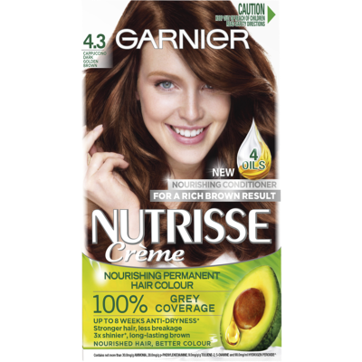 Garnier Nutrisse 4.3 Cappuccino Dark Golden Brown Hair Colour ea