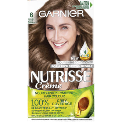 Garnier Nutrisse 6 Acorn Light Brown Hair Colour ea