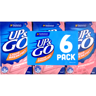 Sanitarium Up & Go Strawberry Flavour Liquid Breakfast 6 x 250ml