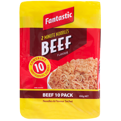 Fantastic Beef Flavour 2 Minute Beef Noodles 10pk