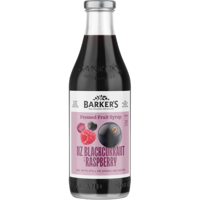 Barker's NZ Blackcurrant & Raspberry Pressed Fruit Syrup 710ml
