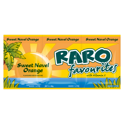 Raro Favourites Sweet Navel Orange Flavoured Beverage Mix 3 x 80g