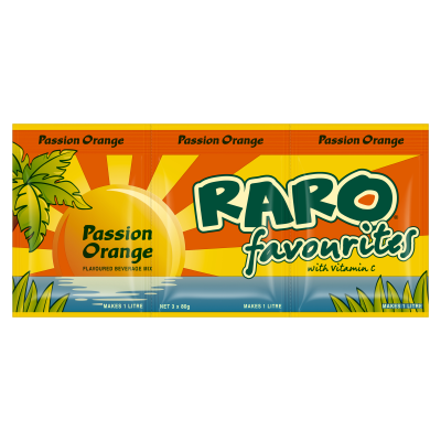 Raro Favourites Passion Orange Flavoured Beverage Mix 3 x 80g