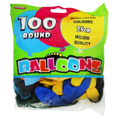 Hoorah Assorted Colours Balloons 100pk
