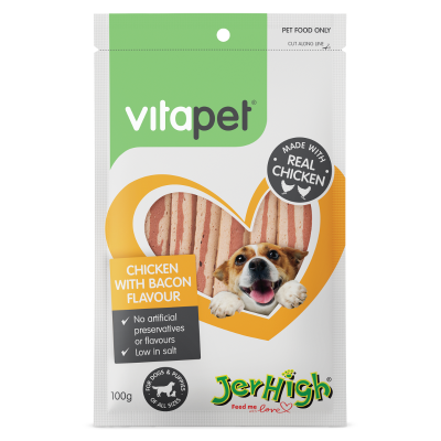 VitaPet Jerhigh Chicken With Bacon Flavour Dog Treats 100g