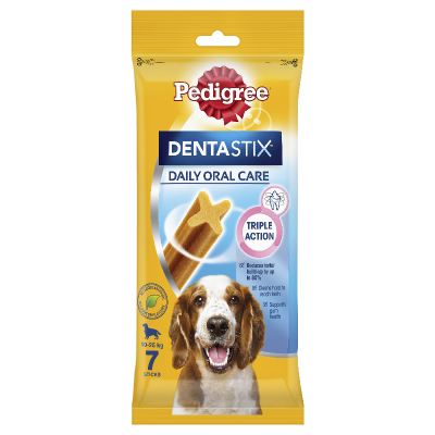 Pedigree Dentastix Medium Dog Daily Dental Care Dog Treats 7 x 25.7g