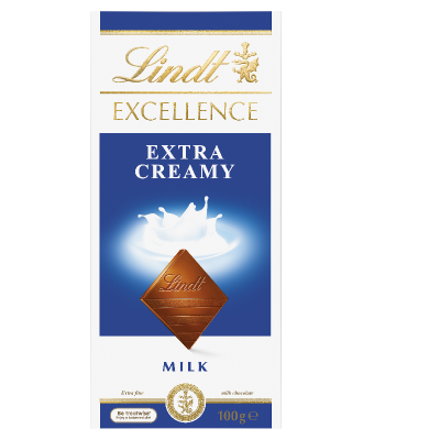 Lindt Excellence Extra Creamy Milk Chocolate Block 100g
