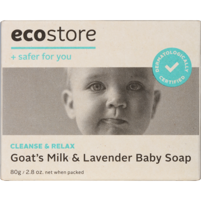 Ecostore Cleanse & Relax Goat's Milk & Lavender Baby Soap 80g