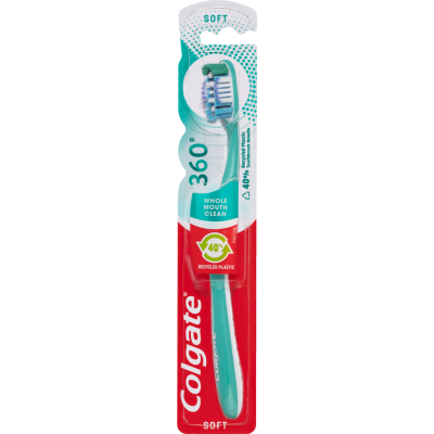 Colgate 360 Whole Mouth Clean Soft Toothbrush 1pk