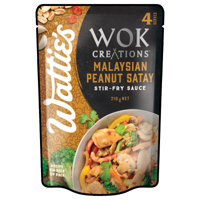 Wattie's Wok Creations Malaysian Peanut Satay Stir-Fry Sauce 210g