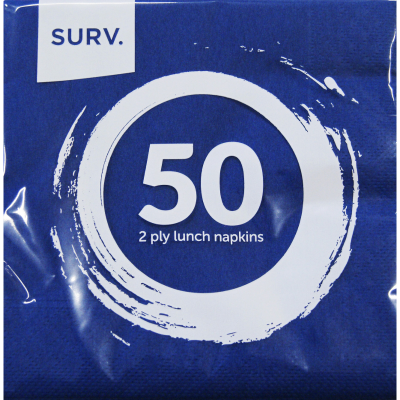Surv Blue 2 Ply Lunch Napkins ea