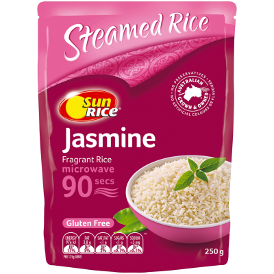 SunRice Fragrant Jasmine Microwave 90 Sec Rice 250g