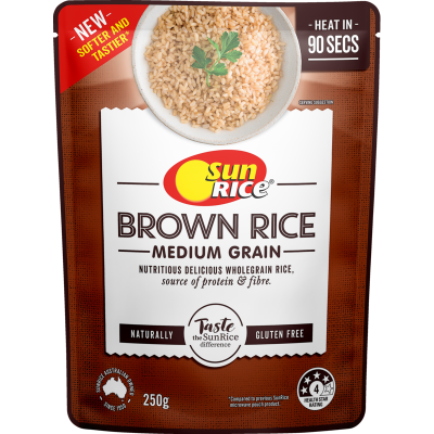 SunRice Medium Grain Brown Rice 250g